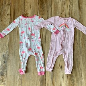 Carter’s Baby Girl Footless Pajama BUNDLE - 18 months